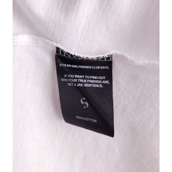 Stolen Girlfriends Club "Live" Classic Tank Top S Mens White Sleeveless Tee $75 - Picture 8 of 9